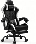 GTPLAYER Gaming Chair for Adults, Computer Chair with Footrest, Snow White | Ergonomic Video Game Chair with 90-155° Recline, Removable Headrest & Lumbar Support, All-Day Comfort for Home & Office