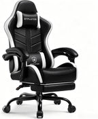 GTPLAYER Gaming Chair for Adults, Computer Chair with Footrest, Snow White | Ergonomic Video Game Chair with 90-155° Recline, Removable Headrest & Lumbar Support, All-Day Comfort for Home & Office
