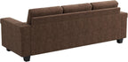 COPIAE 3 Seater Sofa Couch with Deep Seat, 90" Modern Upholstered Sofa with Armrests, Easy Installation, Comfy Couches for Living Room, Apartment,Dark Brown