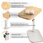 Pedestal Adjustable c Table for Small Spaces，C Shaped End Table Desktop can Turn 360° and the Height of the Sofa Small TV Tray Table Can be Adjusted for Couch
