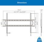 Mount-It! Heavy Duty XXL Fixed TV Mount for Extra Large TVs, Ultra Low Profile Wall Mount, max VESA 900x600, Holds 264lb, Flush TV Mount for 60", 65", 70", 75", 80", 85", 90", 100",120"