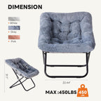 Sweetcrispy Comfy Chair for Adults, Foldable Living Room Chair, Soft Faux Fur Lounge for Bedroom Dorm Rooms, Comfortable Reading Chair for Teens, X-Large