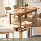 Sannwsg Extendable Table 54"-85", Extendable Dining Table for 4-8, Rectangular Kitchen Dining Table Space Saving, Farmhouse Dining Tables with 95" Runner