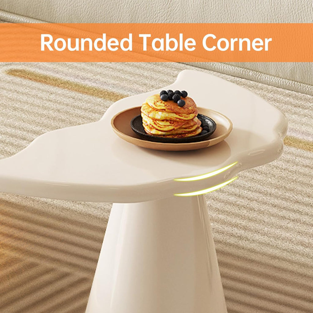 Miuuod Small Side Table,Cute Low Coffee Table, End-Table for Living Room,Sofa Side,Lovely Balcony Inside with Stable Support,Rounded Cornor Fish-Tail-Shape