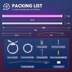 FREELICHT 4 Pack 4FT LED Grow Light, 40W (250W Equivalent), Red Blue (660nm+460nm) Full Spectrum Grow Light for Indoor Plants, Linkable Plug in Plant Growing Lamps for Hydroponic Seeding Veg Flower