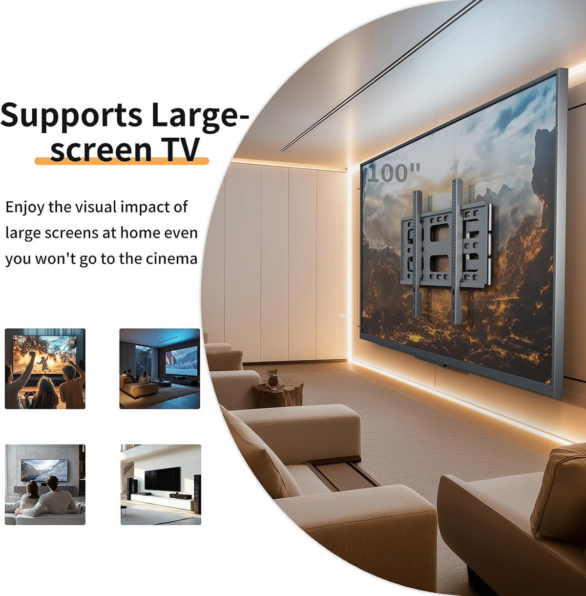 TV Wall Mount for 55-100 Inch TVs, Holds up to 264 lbs | Heavy Duty TV Mount with Extension,Wall Mount TV Bracket with Articulating Dual Arms,Max VESA 800 x 600mm ,VC-Z1688