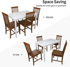 DUHOME Solid Wood Dining Table Set for 4, 5-Piece Farmhouse Kitchen Table Chairs Set of 4,Table and 4 Chairs Set for Small Space&Apartment, Dining Room, Breakfast Nook,Brown