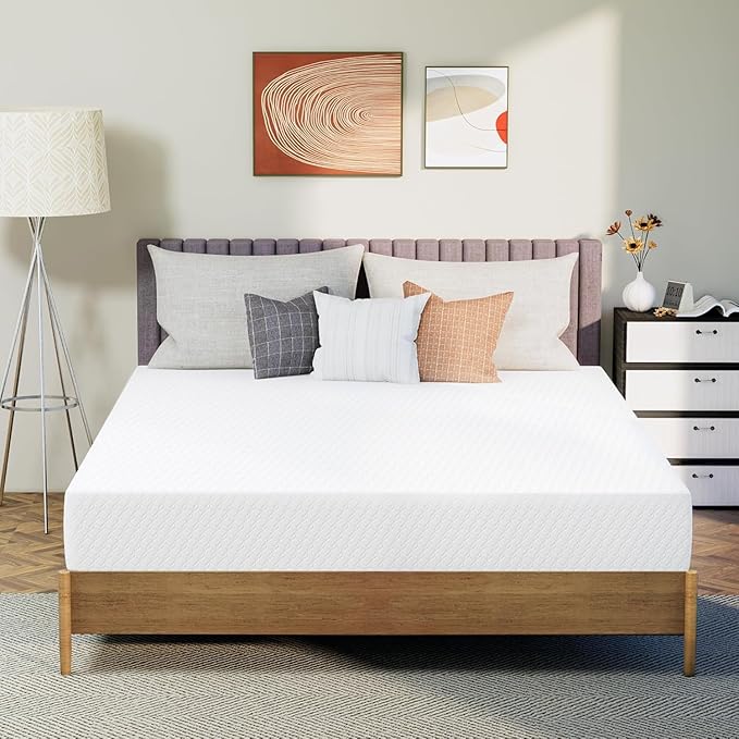 Neo Sleep 10 Inch Queen Cooling Gel Memory Foam Medium Firm Mattress Cool Sleep Pressure Relief CertiPUR-US Certified Foam, Mattress-in-a-Box Kids and Adults No Fiberglass (Queen, 10 in)