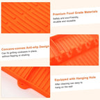 Silicone Grill Mat for Blackstone Silicone Griddle Tools Mat with Drip Pad Grill Pad for Outdoor Grill Kitchen Countertop (Orange)