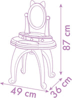 Smoby - Gabby et la Maison Magique - 2-in-1 Dressing Table - Stool + 12 Dummy Accessories Included - Adjustable Mirror - Suitable for Ages 3 and Above - Made in France