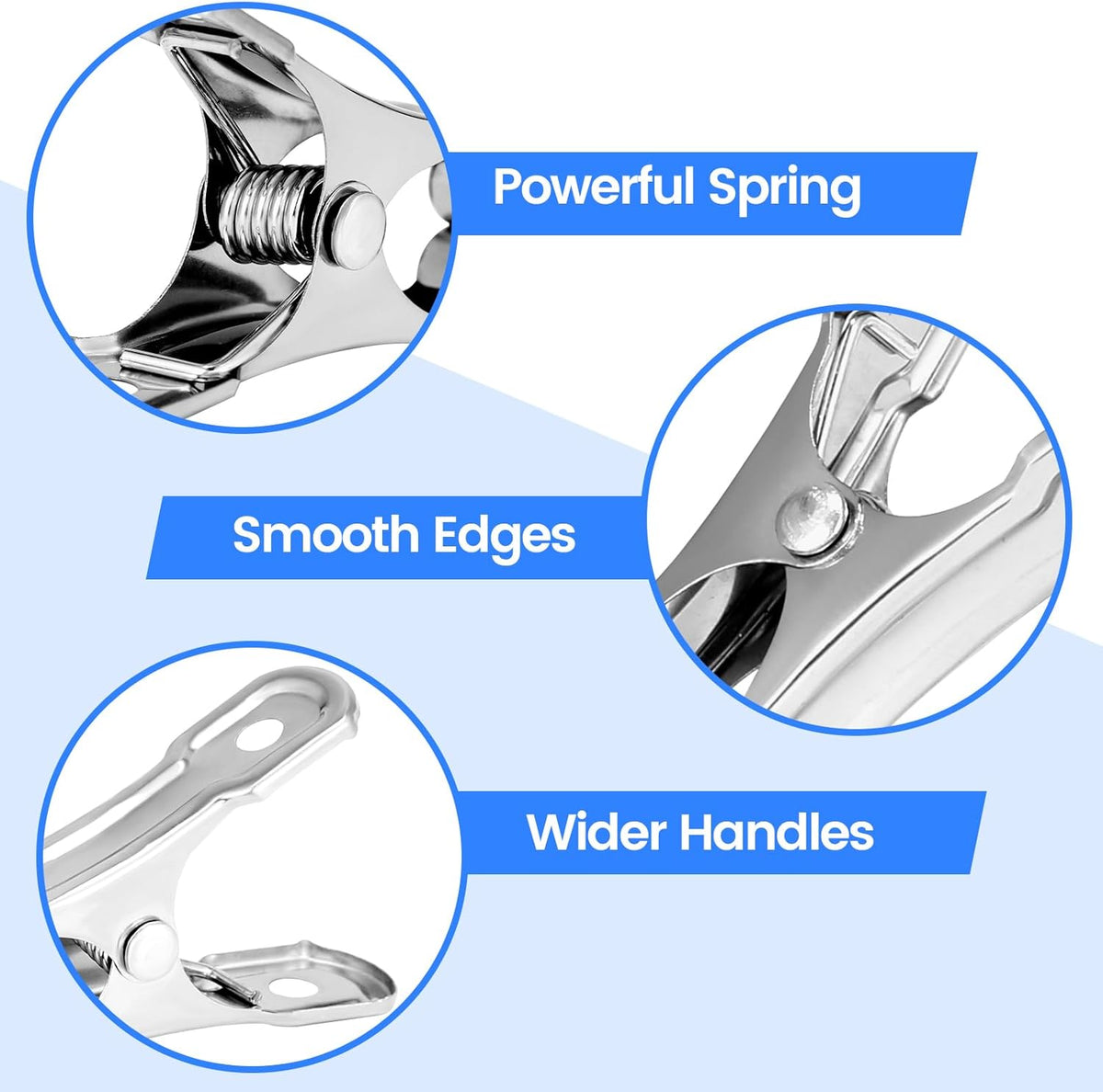 50PCS Garden Clips, Stainless Steel Greenhouse Clamps, Strong Grip Greenhouse Clips, Metal Clips for Netting, Shade Cloth, Plant Cover on Garden Hoops or Greenhouse Hoops by EGYPAMID