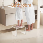 Acrylic Step Stool Small Stool, Clear Acrylic Foot Stool for Bathroom Bedroom Kitchen Holds Up to 250lbs Clear (with Non-Slip, 12.6'' x 9'' × 9.8'')