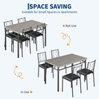 Garvee Dining Table Set for 4, Small Kitchen Table with Upholstered Chairs | Farmhouse Wood Dining Table Chairs for Kitchen Room, Small Spaces, Apartment