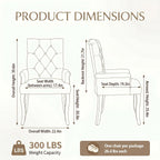 Upholstered Dining Chairs with Arms, Greyish Beige, 1 Pack | Tufted Chenille Kitchen Chairs with Arms, Modern Farmhouse Armchair with Nailhead Trim for Dining Room, Home Office