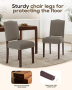Upholstered Dining Chairs Set of 4 with Thickened Seat Cushion, Wooden Mid-Century Modern Fabric Farmhouse Kitchen Chairs for Dining Room Living/Restaurant/Reading Room