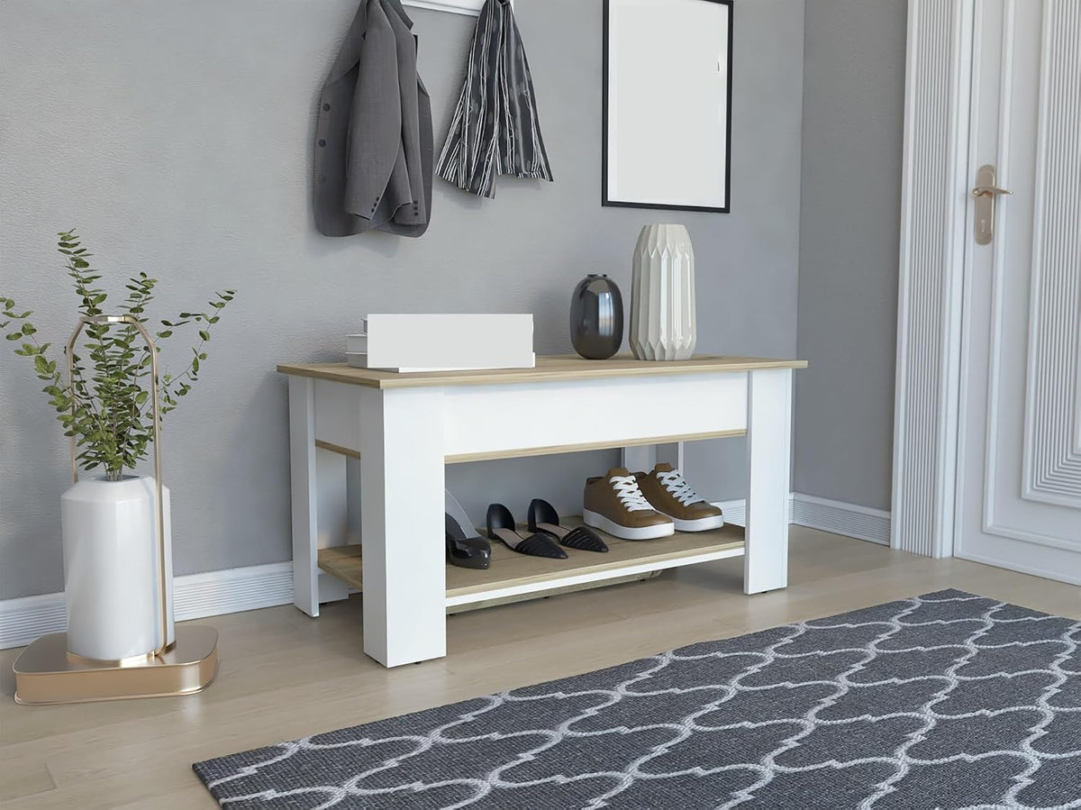 Minimalism 1-Shelf Lid Top Storage Table, for Living Room Entryway