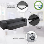 10 Inch Folding Sofa Bed Memory Foam Futon Chair Bed, Modern Fold Out Couch | Full Size Convertible Sleeper Sofa for Living Room, Foldable Floor Guest Mattress, Dark Grey
