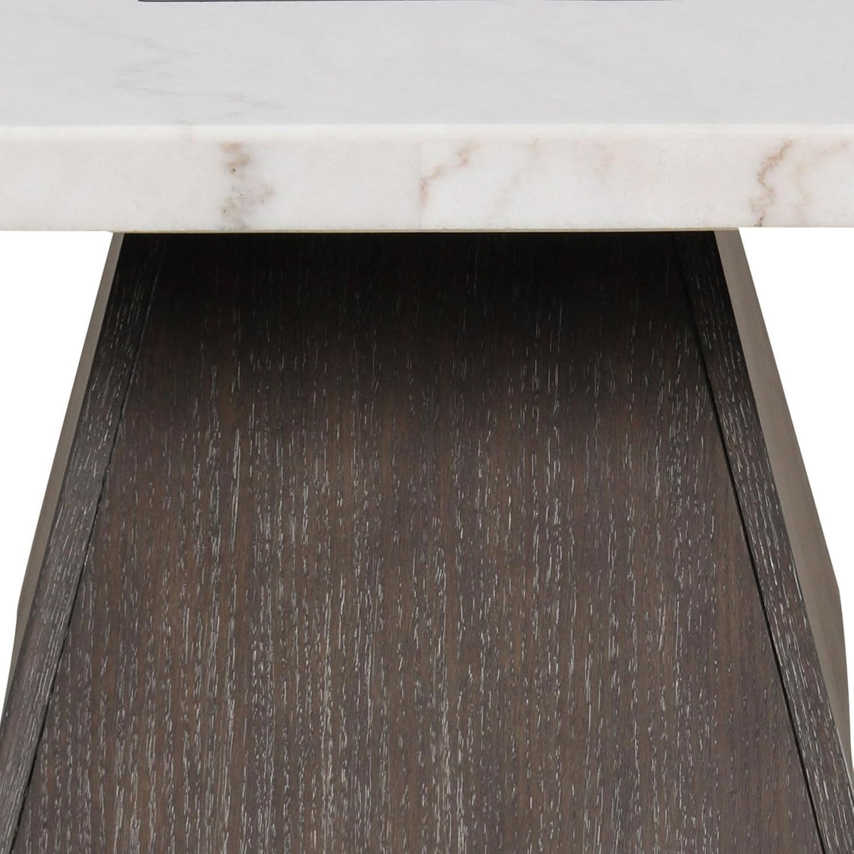 Furniture of America Rafferty Modern Solid Wood 22-inch Square End Table with Genuine Marble Top and Tapered Base for Living Room, Office, Dark Walnut/White