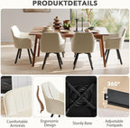 Furniliving Swivel Dining Chairs Set of 2, 360° Swivel Dining Room Chairs with Mental Legs, Mid Century Modern Kitchen Dining Room Chairs with Arms & Thickened Cushions for Kitchen, Velvet, Beige