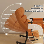 Leisure Rocking Chair and Footstool Set, Modern Living Room Rocking Chair with Cushion,Bedroom Breathable Sofa Lounger with Legrest,Comfortable Garden Rocking Chair with Armrests,Adjustable
