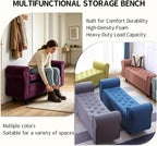 Shoe Storage Bench End-of-Bed Storage Bench End-of-Bed Bench with Storage Bed Benches for the Foot of the Large Bench for the Bedroom Living Room,and Dorm Linen-Black L39.3*W15.7*H15.7in