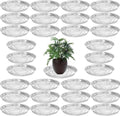 30 Packs 8" Clear Plant Saucers for Indoor Outdoor Use Heavy Duty Plastic Plant Trays for Planter Bulk Flower Pot Drip Trays to Catch Water, 4 to 20 Inch, Round Transparent