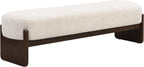 Christopher Knight Home Arden Minimalist Style Rectangular Loop Yarn Fabric Ottoman Bench, Rubberwood Frame, Entryway Bench, Living Room Sofa Extra Seat, End of Bed Footstool, Beige+Brown