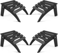 FOOWIN Folding Adirondack Ottoman Set of 4, HDPE All Weather Adirondack Footrests, Ottoman for Adirondack Chair,Patio Footstool for Outside Easy Storage,for Patio, Backyard, Porch, Garden, Black