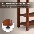 Shoe Rack Bench Entryway Storage with Leather Cushion, 39.4"