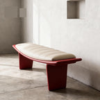 Modern Metal Living Room Shoe Changing Stool Bedroom Leather Upholstered Bed end Entryway(Large)