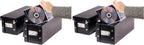 Snap-N-Store CD Storage Box - 4 Pack - Durable 5.1 x 5.1 x 13.2 Inch Disc Holders with Lids to Store up to 52 CDs - Black