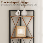 6 Tier Corner Shelf Stand, 78" H Tall Industrial Corner Bookshelf for Living Room Decor, Metal Corner Shelf, Plant Stand Display Shelf for Bedroom, Bathroom, Small Space, Rustic Brown