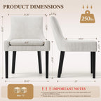 MALOL Upholstered Dining Chairs Set of 4, Mid-Back Kitchen Room Chair with Wood Legs, Corduroy Padded Dining Side Chairs for Dining Room, Beige