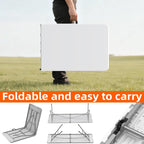 6ft Folding Table, Plastic Portable Table for Outdoor & Indoor, Heavy Duty Camping Table with Carrying Handle, Lightweight for Picnic, BBQ, Party, Garage (Grey)