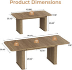 Zevemomo 63"-78.7" Expandable Dining Table, 6-10 Farmhouse Kitchen Table, Rectangular Extendable Dining Table, with Metal Slide Track, Widened Wood Striped Legs for Dining Room-Beige Brown