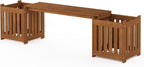 FURINNO FG19455 Tioman Hardwood Outdoor Lifestyle Flowerbox with Bench, Natural