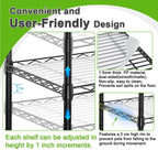 Abimars 5-Tier Greenhouse with Caster Wheel, Each Shelf Height Adjustable Metal Plant Shelf with PVC Cover for Seed Starting Trays, Seedling Pots, Plant Pots, 13x29x73inch