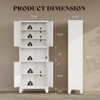 69"H Kitchen Pantry Cabinet with Countertop and Microwave Shelf,Metal Microwave Stand Cabinet with Storage，White Farmhouse Food Storage cabinet,Tall Freestanding Pantry Cabinets for Dining Room