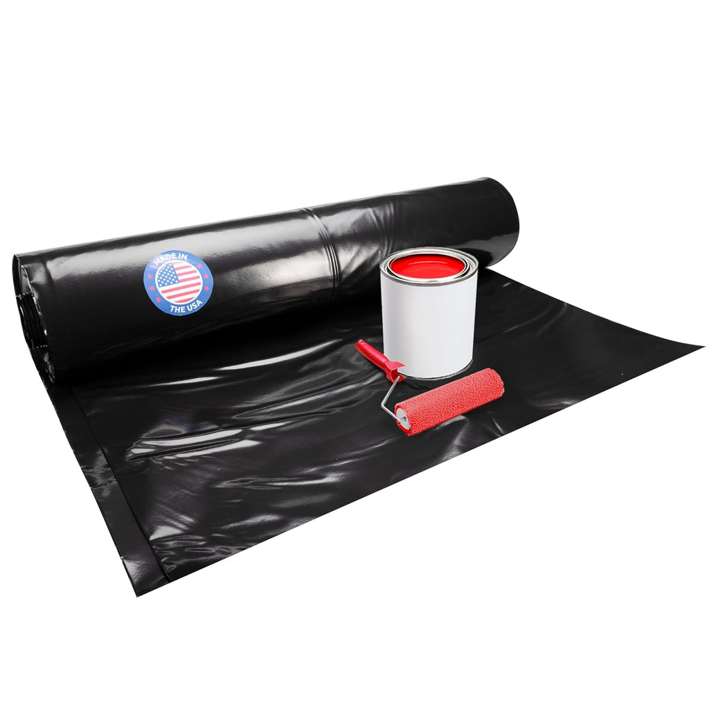 Black Construction Plastic Sheeting 6 mil, 10' x 100' (1000 sq. ft.) - Heavy Duty Plastic Cover for Construction & Painting - LDPE Film Roll - Heavy Duty Plastic Sheeting Roll by IDL Packaging