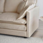 Fabric Ottomans Footrest to Combine with 2 Seater Sofa, 3 Seater Sofa and 4 Seater Sofa, Beige