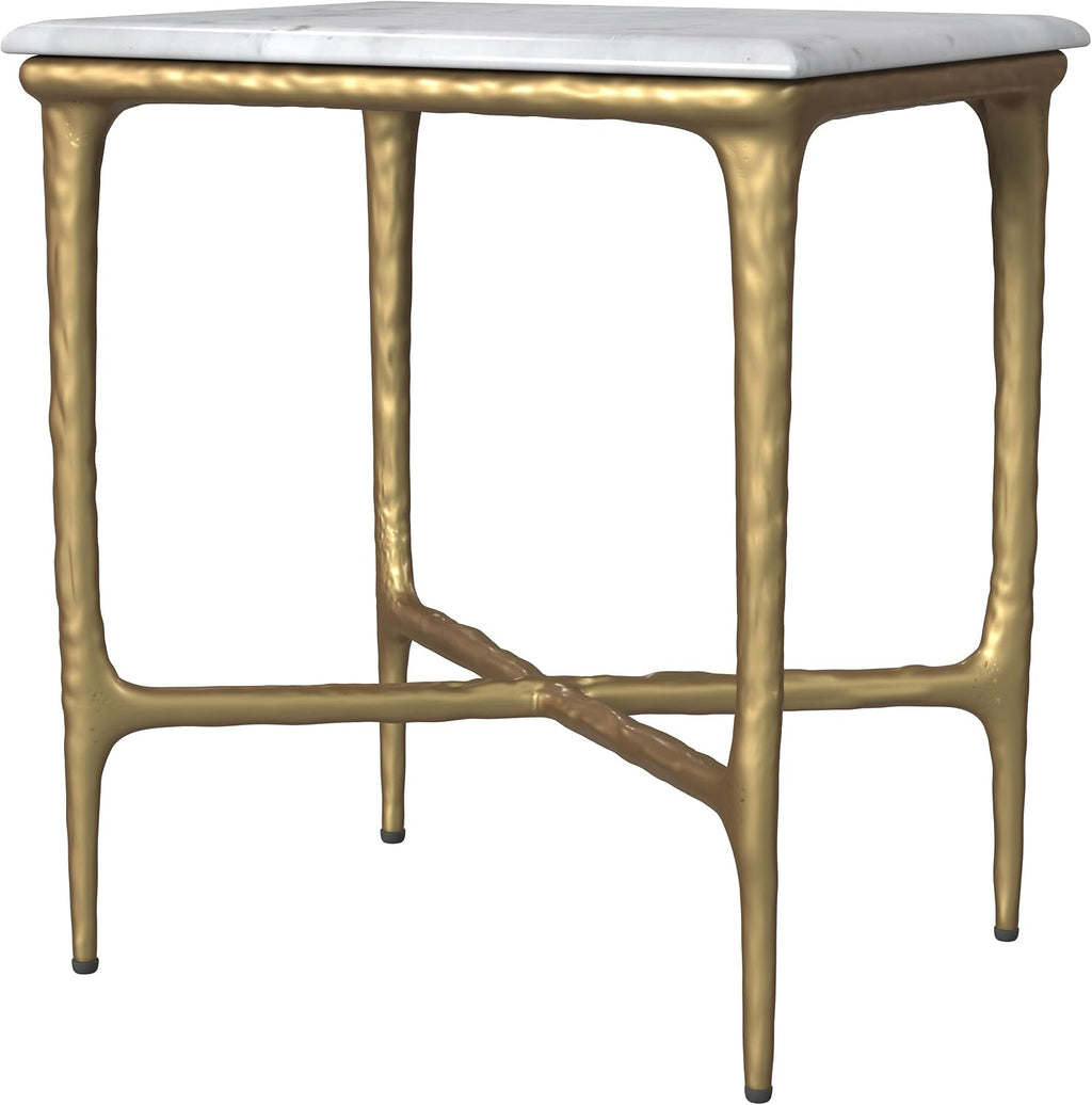 Coaster Home Furnishings Baldwin Rectangular Marble Top Side Table White and Gold