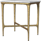Coaster Home Furnishings Baldwin Rectangular Marble Top Side Table White and Gold