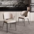 Dining Chairs Set of 2, Faux Leather Dining Chairs, Light Gray