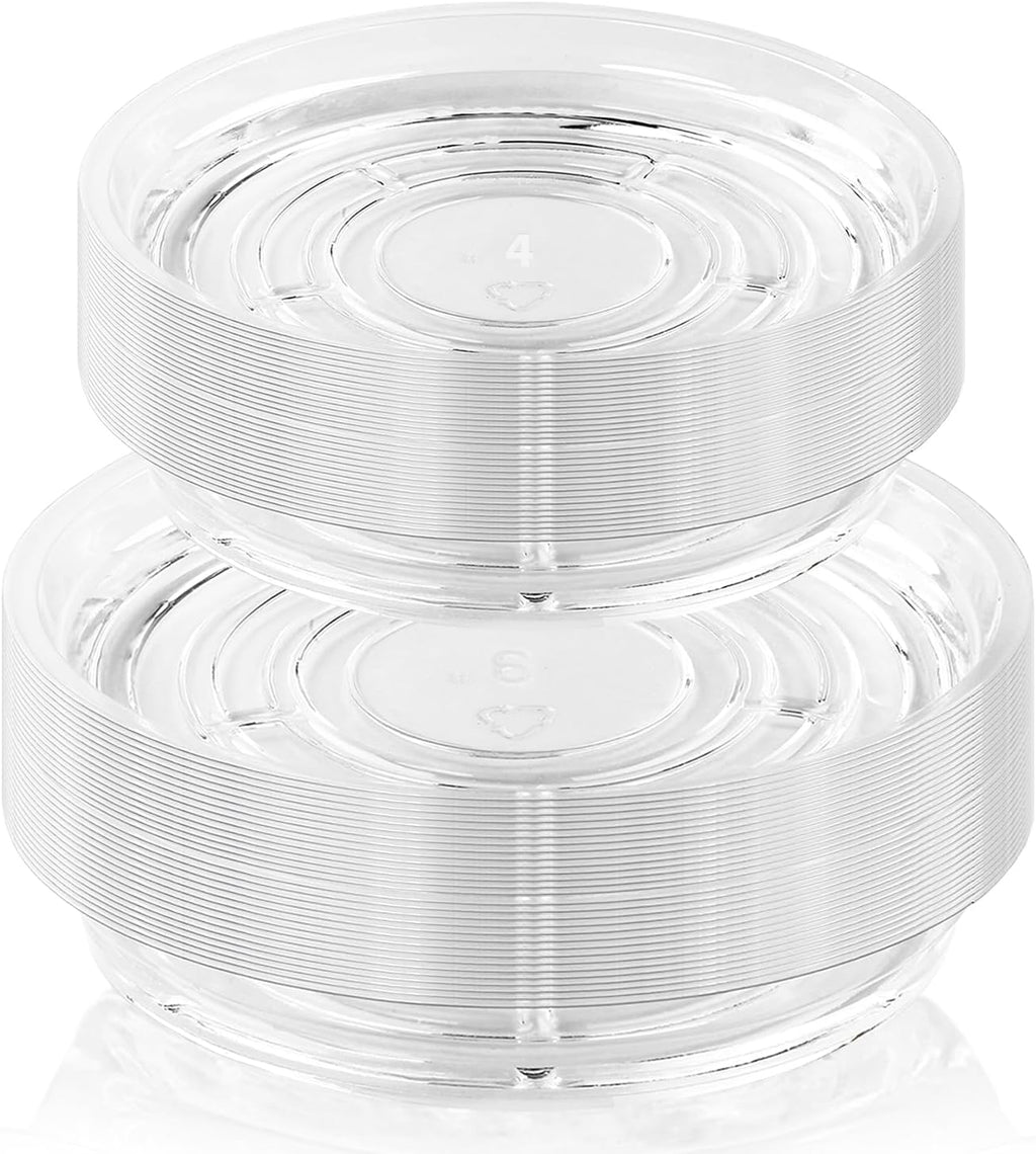 60 Pack Clear Plant Saucers for Indoors (4 6 Inch) Flower Pot Saucers for Potted Plants Plate Set Plant Trays for Indoors No Holes Plants Saucer Trays for Pots Drip Tray Plastic Tray for Succulent