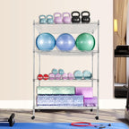 Whitmor 4 Tier Storage Shelves, Heavy Duty with Wheels, Adjustable Steel Organizer Wire Rack, 400 lbs Capacity per Shelf, Max 1600 lbs Total for Garage, Kitchen, Plant, 36" L x 14" W x 54" H, Chrome