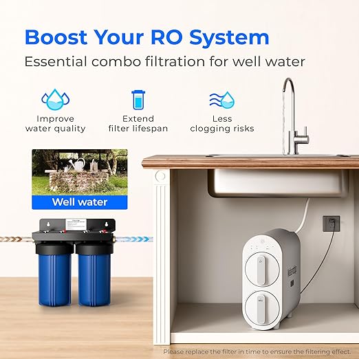 Waterdrop G2P600 Reverse Osmosis System, 600 GPD Tankless RO Water Filter System, Under Sink RO System, 7 Stage Filtration, 2:1 Pure to Drain, Reduce TDS, FCC Listed, USA Tech
