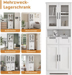 LEADZM Kitchen Cabinet Tall Cabinet with 4 Doors Buffet Cabinet for Kitchen Living Room Dining Room (4 Doors)