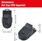 SWISSINNO Rat Trap PRO SuperCat - Reusable, Reliable and Effective - Powerful snap Trap for Rat Elimination Without False Catches, with Peanut Butter Bait - 2 Traps + 2 Bait Syringes