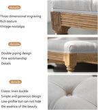 Modern French Vintage Bench with Padded Seat and Rubberwood Legs, Memory Foam Upholstered Entryway and Dining, Tufted Fabric End of Bed for Bedroom Living Room Hallway Entryway