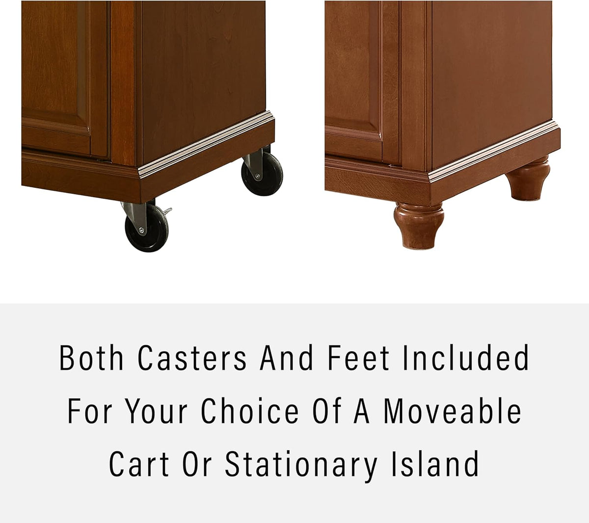 Crosley Furniture Cambridge Granite Top Rolling Kitchen Island Storage Cart, Microwave Stand, Spice Rack, Cherry